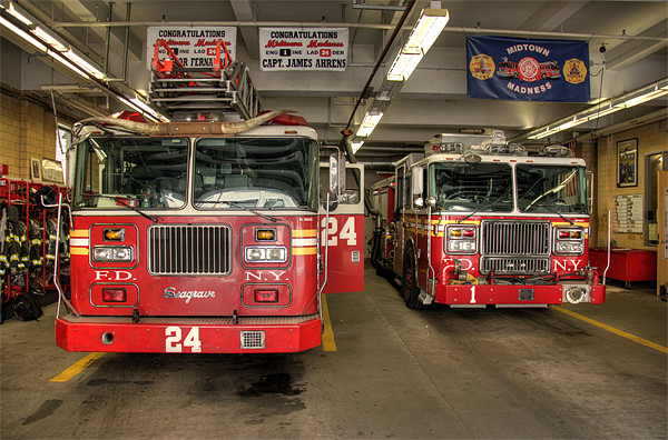 NYFD Fire Engines Picture Board by Phil Emmerson