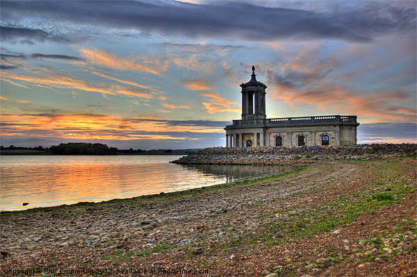 Rutland Water Normanton Church HDR Picture Board by Phil Emmerson
