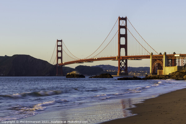 Golden Gate Bridge at dusk Picture Board by Phil Emmerson
