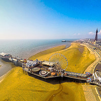 Buy canvas prints of Blackpool Pleasure Beach and Tower, Aerial View by Jonny Essex
