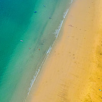 Buy canvas prints of Aerial view of St Ives, Carbis Bay, Cornwall No4 by Jonny Essex