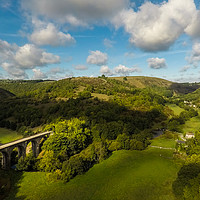 Buy canvas prints of Aerial view of Headstone viaduct, Bakewell 1 by Jonny Essex