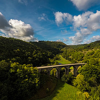 Buy canvas prints of Aerial view of Headstone viaduct, Bakewell No2 by Jonny Essex
