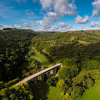 Buy canvas prints of Aerial view of Headstone viaduct, Bakewell No1 by Jonny Essex