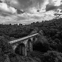 Buy canvas prints of Aerial view of Headstone viaduct, Bakewell No5 by Jonny Essex