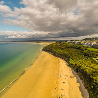 Buy canvas prints of Aerial view of St Ives, Carbis Bay, Cornwall No5 by Jonny Essex