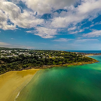 Buy canvas prints of Aerial view of St Ives, Carbis Bay, Cornwall No7 by Jonny Essex
