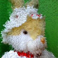 Buy canvas prints of Extrusion digital toy rabbit! by Paula Palmer canvas