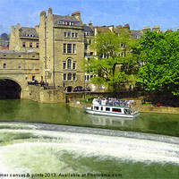 Buy canvas prints of Pulteney weir in Bath by Paula Palmer canvas