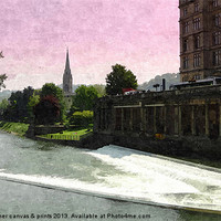 Buy canvas prints of Pulteney weir in Bath 2 by Paula Palmer canvas