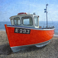 Buy canvas prints of Beached boat at Branscombe 2 by Paula Palmer canvas