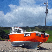 Buy canvas prints of Beached boat at Branscombe 3 by Paula Palmer canvas