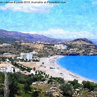 Buy canvas prints of Lindos Bay in Rhodes by Paula Palmer canvas