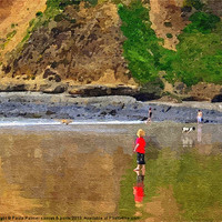 Buy canvas prints of Cliff reflections in texture by Paula Palmer canvas