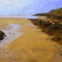 Buy canvas prints of Saunton Beach 3 by Paula Palmer canvas