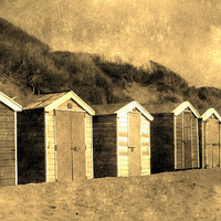 Buy canvas prints of Beach huts at Saunton Sands Devon by Paula Palmer canvas