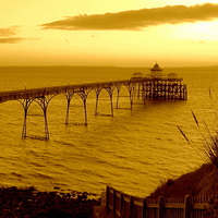 Buy canvas prints of Evening view of Clevedon pier by Paula Palmer canvas