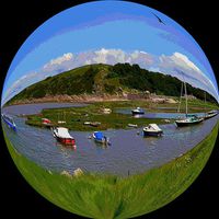 Buy canvas prints of Boats at Clevedon Pill 2 by Paula Palmer canvas