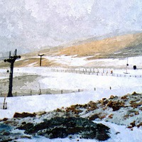 Buy canvas prints of  Nevis range ski slopes. Scotland by Paula Palmer canvas