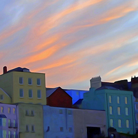 Buy canvas prints of  Street view at Tenby Pembrokeshire,Wales by Paula Palmer canvas
