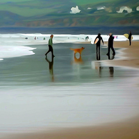 Buy canvas prints of  Croyde Bay  beach Devon by Paula Palmer canvas