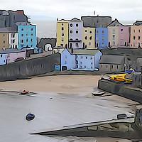 Buy canvas prints of Tenby Harbour 1 by Paula Palmer canvas