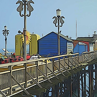 Buy canvas prints of The Grand Pier at Teignmouth Devon by Paula Palmer canvas
