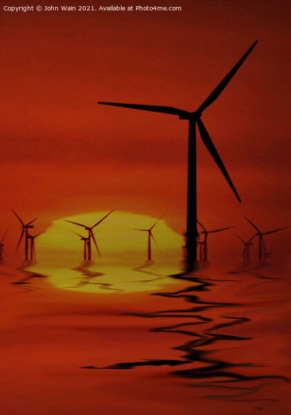 Windmills (Digital Art) Picture Board by John Wain