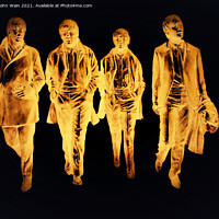 Buy canvas prints of In Amber Light - The Beatles Statues (Digital Art) by John Wain