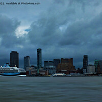 Buy canvas prints of Liverpool Waterfront Skyline  by John Wain