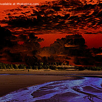 Buy canvas prints of Low Tide at Sunset (Digital Art) by John Wain