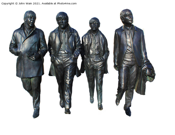Pier head Beatles Statues (Digital Art) Picture Board by John Wain