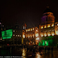 Buy canvas prints of Liverpool Waterfront October Lights (Digital Art) by John Wain
