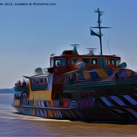Buy canvas prints of Mersey Ferry (Original Digital Art Painting) by John Wain