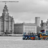 Buy canvas prints of Liverpool Waterfront Skyline (Digital Art) Mono by John Wain