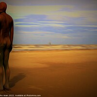 Buy canvas prints of Gormley Statue on the beach (Digital Art) by John Wain