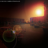 Buy canvas prints of Royal Albert Dock And the Pier Head at night (Digital Art) by John Wain