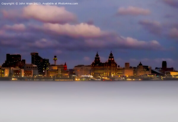 Liverpool Waterfront Skyline Picture Board by John Wain