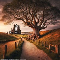 Buy canvas prints of Tree and Whitby Abbey (AI Generated) by John Wain
