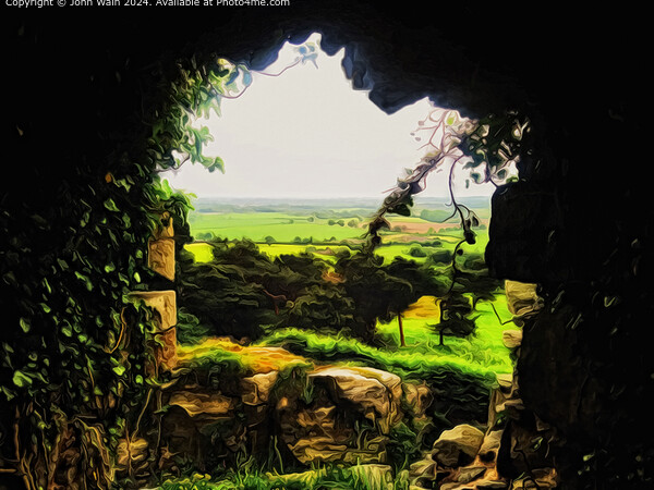 Beeston Castle View (Digital Art) Picture Board by John Wain