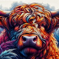 AI Highland Bull Digital Art