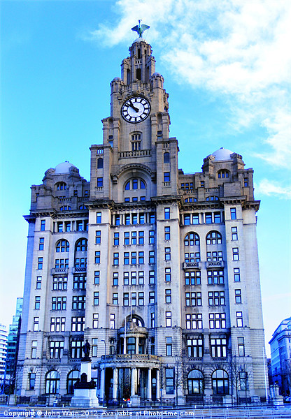 Iconic Royal Liver Building Picture Board by John Wain