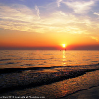 Buy canvas prints of High tide and Sunset... by John Wain