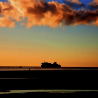 Buy canvas prints of Ferry passing another Place by John Wain