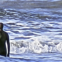 Buy canvas prints of Gormley in the tide by John Wain