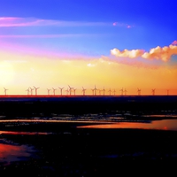 Buy canvas prints of Mersey Wind Farm by John Wain
