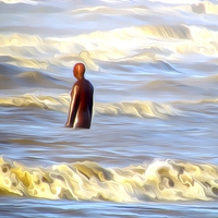 Buy canvas prints of Gormley in a Storm by John Wain