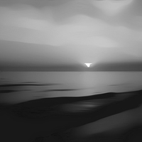 Buy canvas prints of Iron Sunset in Monochrome by John Wain