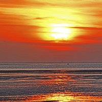 Buy canvas prints of Sunset in the Irish Sea by John Wain