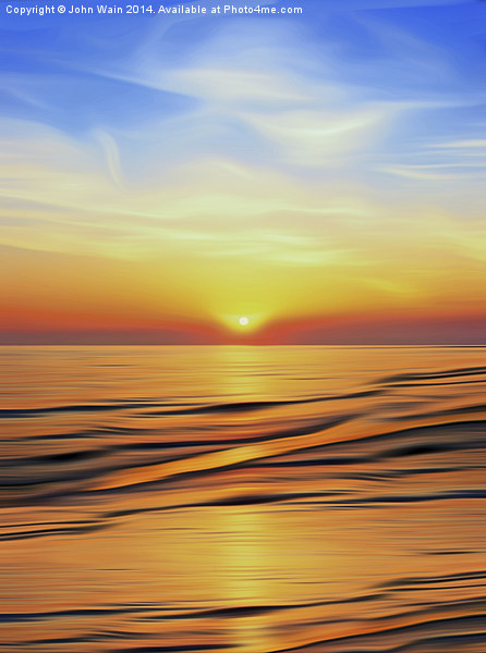 Bay Sunset Picture Board by John Wain